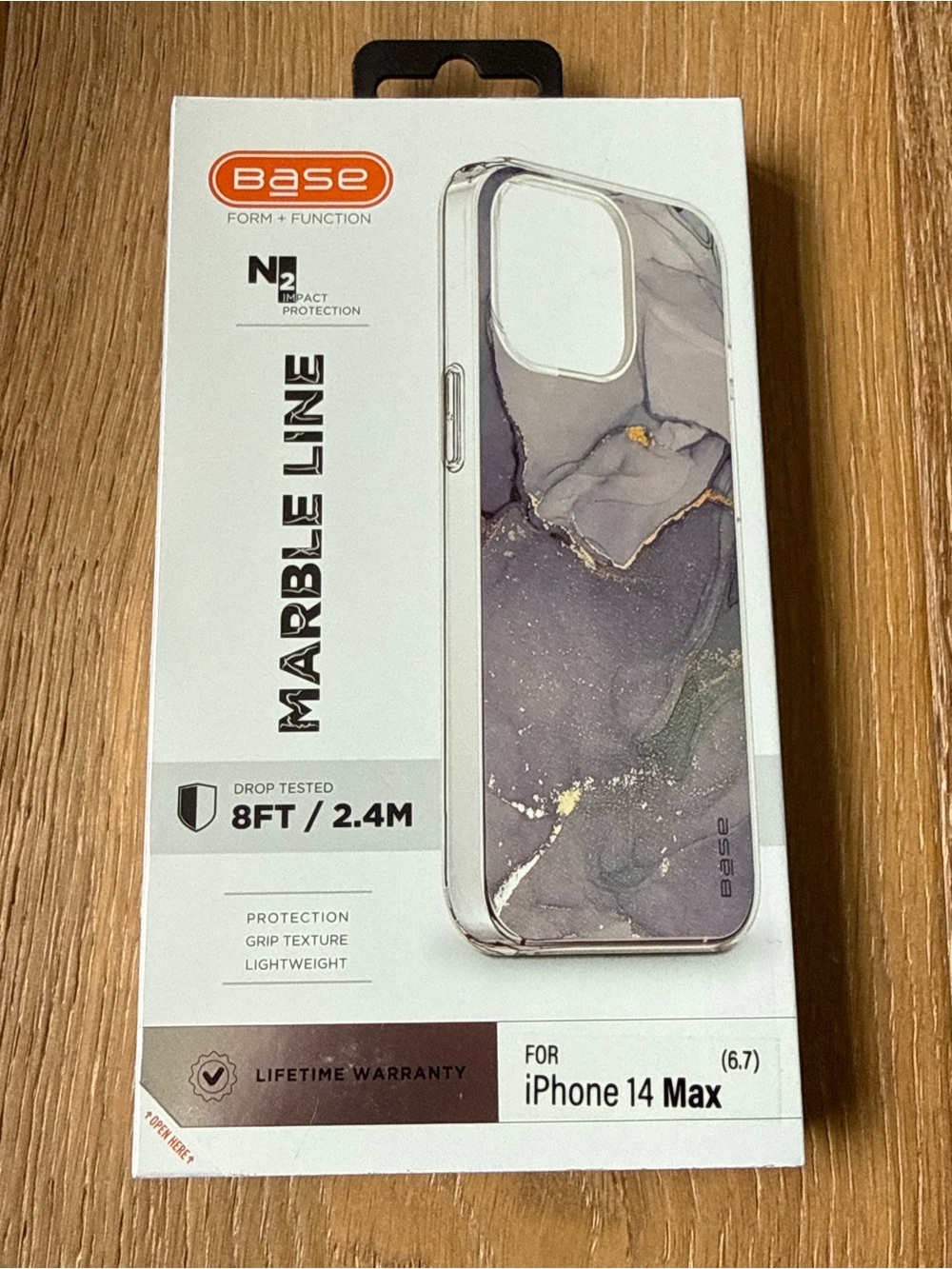 New Marble Line Phone Case for iPhone 14 Max 6.7” Purple Grey Gray Marble